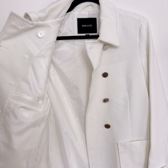 RW&CO Double Breasted Coat in Winter White - Picture 6 of 9